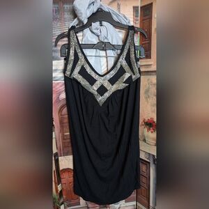 Black Embellished Women's Halter Dress